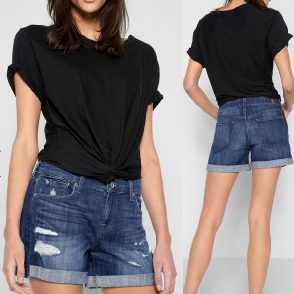 🆕 7 For All Mankind Distressed Denim Shorts (24)